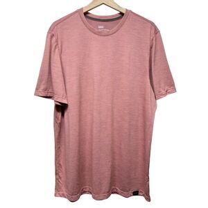 Saxx All Day Aerator Shirt Mens XL Short‎ Sleeve Performance UPF 25 Pink Gym